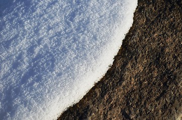 Image showing Snow on stone