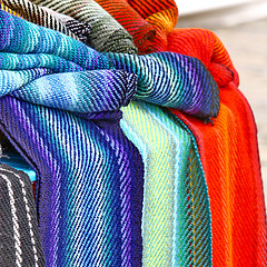 Image showing  colorful scarves 