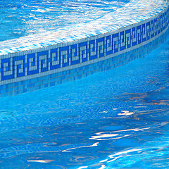 Image showing Curved side of a swimming pool