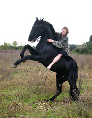 Image showing rearing stallion