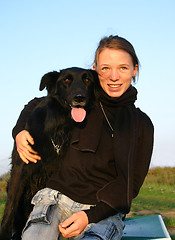 Image showing teen and belgian shepherd