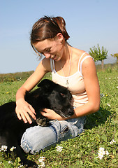 Image showing teen and belgian shepherd