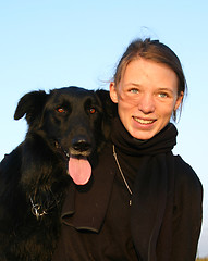 Image showing teen and belgian shepherd