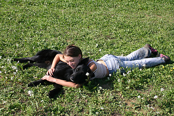 Image showing teen and belgian shepherd