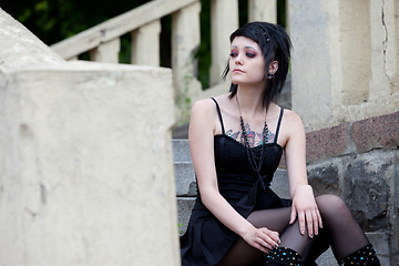 Image showing a young girl goth