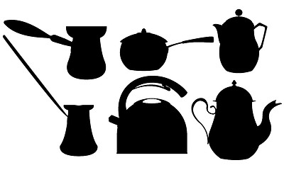 Image showing Coffee and tea silhouettes