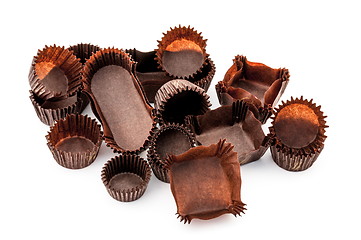 Image showing Chocolate Brown Mixed bakery cups