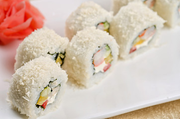 Image showing shrimp sushi roll