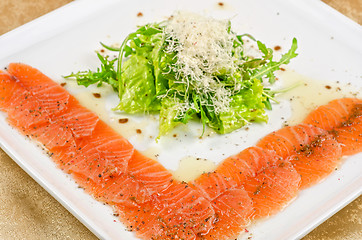 Image showing Fish Carpaccio with salad