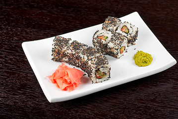 Image showing Sushi with sesame