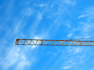 Image showing Crane's gibbet on blue sky