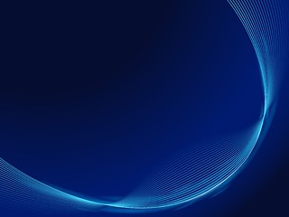 Image showing blue waves dark design template frame background