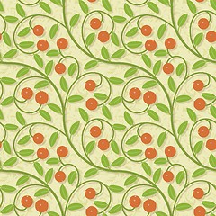 Image showing seamless cranberries stylized background pattern