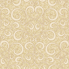 Image showing abstract beige floral seamless background