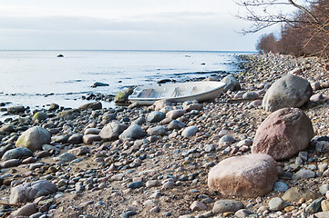 Image showing Stony coast of Baltic sea