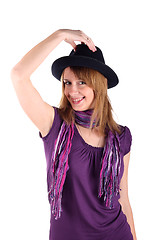 Image showing Girl with brackets in a hat