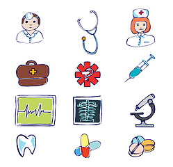 Image showing medical and hospital symbols and icons