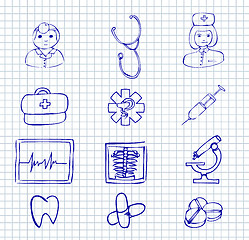 Image showing medical and hospital symbols and icons