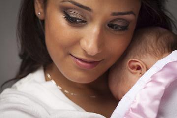 Image showing Attractive Ethnic Woman with Her Newborn Baby