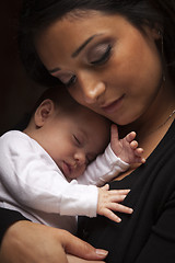 Image showing Attractive Ethnic Woman with Her Newborn Baby