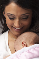 Image showing Attractive Ethnic Woman with Her Newborn Baby