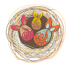 Image showing easter card with eggs