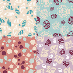 Image showing set of cute seamless backgrounds