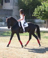 Image showing young woman and horse