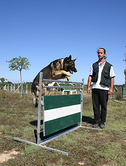 Image showing jumping german shepherd