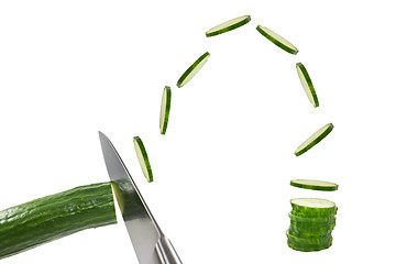 Image showing Chooping cucumber