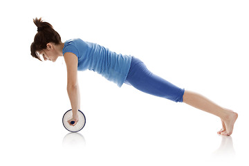 Image showing Girl with a gymnastic rolle