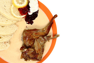 Image showing rabbit with carrot sauce