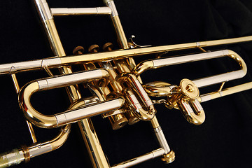 Image showing old golden trumpet detail