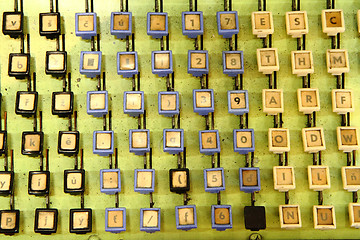 Image showing very old computer keyaboard background