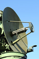 Image showing army radar against blue sky 