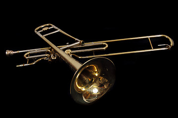 Image showing old golden trumpet 