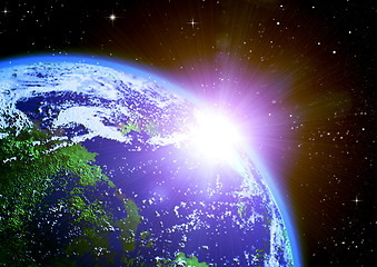 Image showing earth and sun