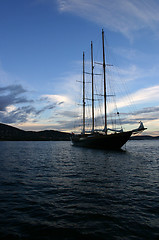 Image showing sailing boat in the evening