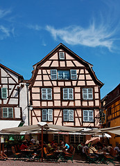 Image showing Street restaurant in Colmar