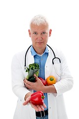 Image showing Doctor with vegetables