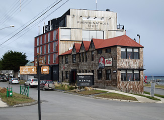 Image showing PUERTO NATALES, CHILE, autumn 2010, hotel next to the harbour