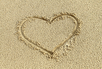 Image showing Heart in the sand