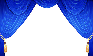 Image showing blue curtain