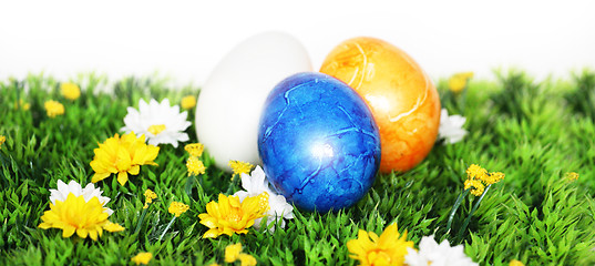 Image showing Blue Easter Egg in focus