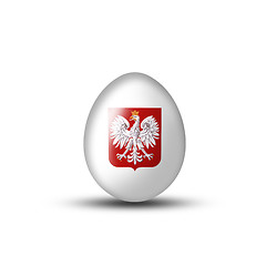 Image showing Egg white with a Polish coat of arms