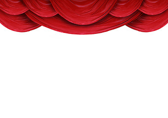 Image showing Red curtains on white background