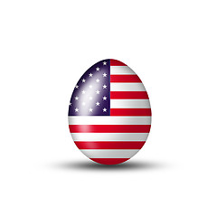 Image showing Egg with American flag