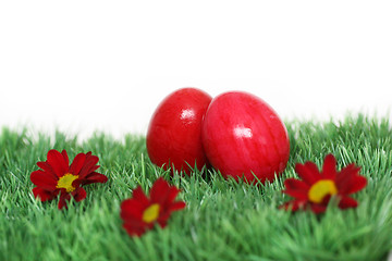 Image showing red Easter Eggs