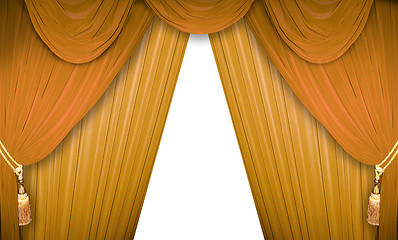 Image showing golden curtains