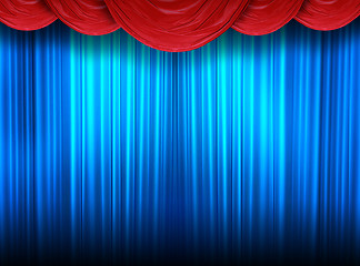 Image showing Modern curtains of a theater